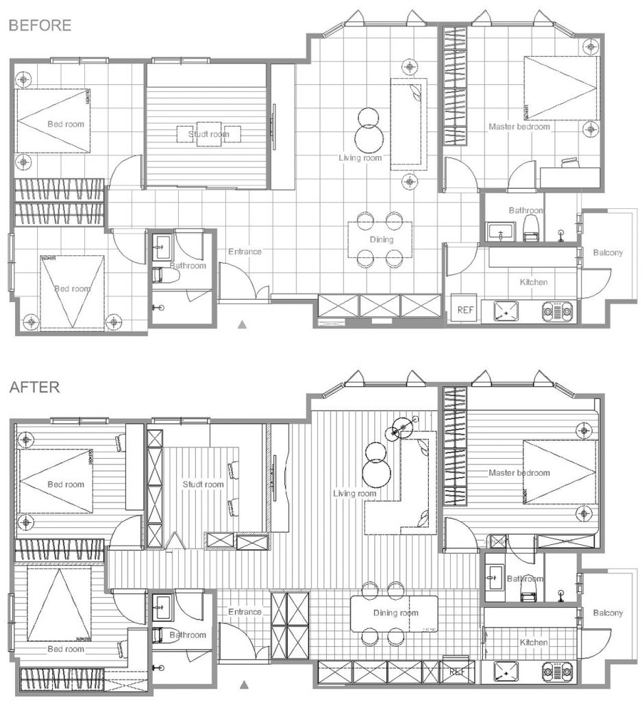 Thiết kế nội thất căn hộ 115m2 với 3 phòng ngủ sang trọng thanh lịch