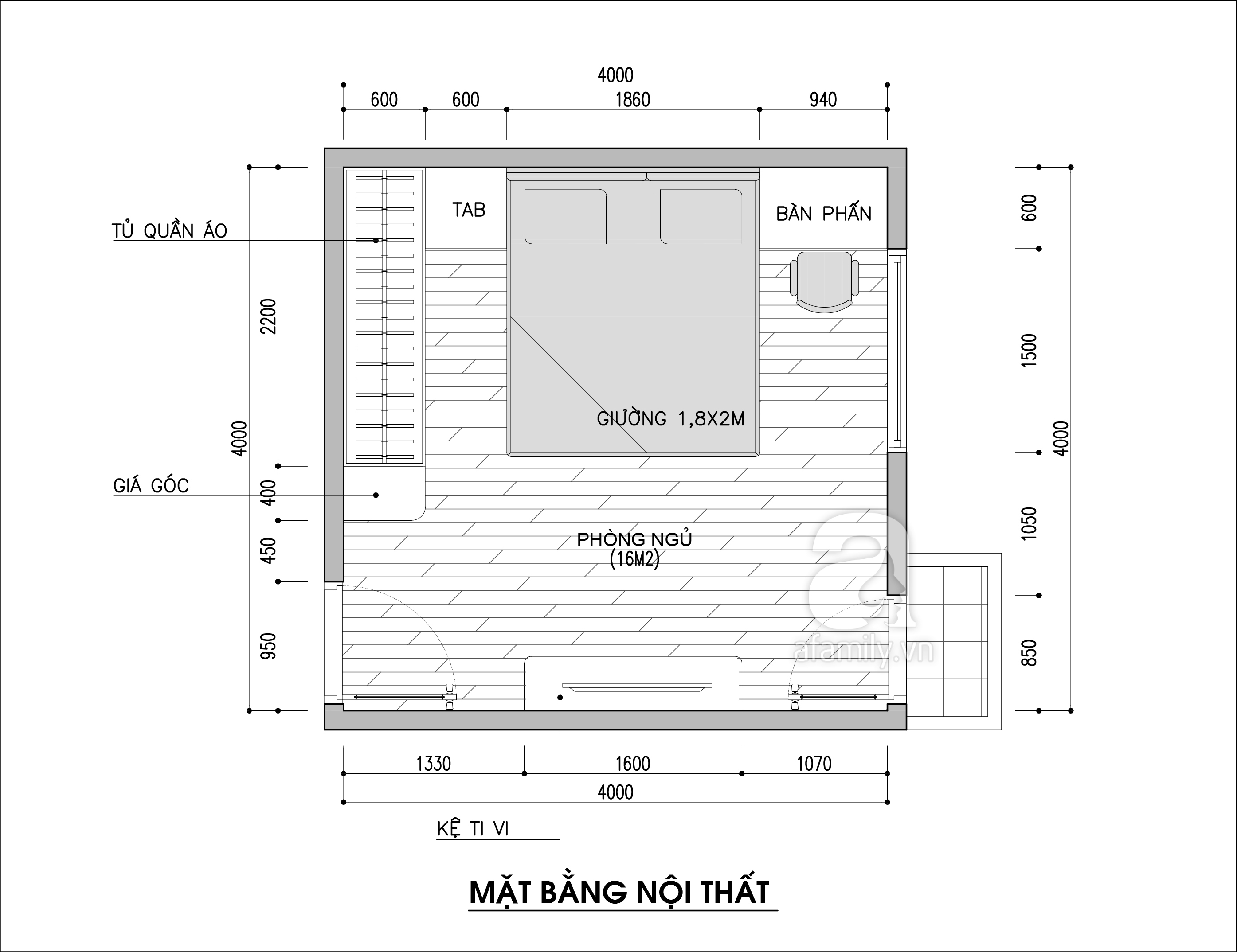 Tư vấn thiết kế nội thất phòng ngủ 16m2 đẹp hút hồn với chi phí ...