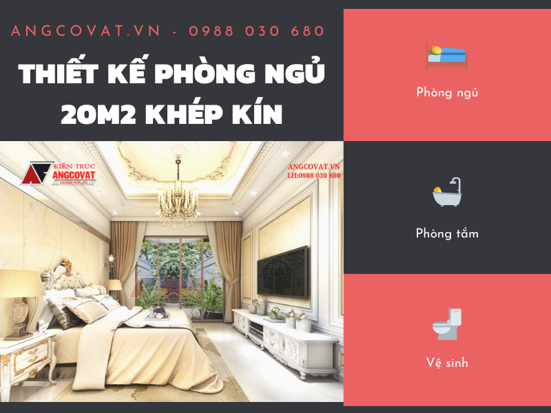 thiết kế phòng ngủ khép kín 15m2