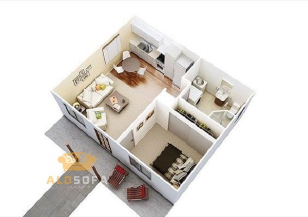 15 mẫu nhà đẹp 1 tầng từ 40m2- 80m2