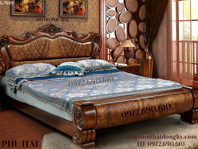 1568613340_gn149 Mẫu Giường Ngủ Đẹp Phong Cách Châu Âu Sang Trọng GN149