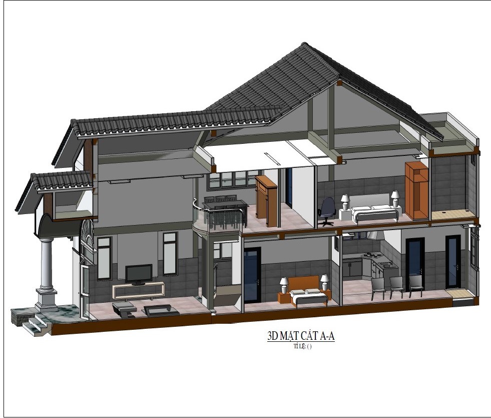 Mẫu nhà cấp 4 100m2 đơn giản ngang 5m (5x20) đầy đủ công năng