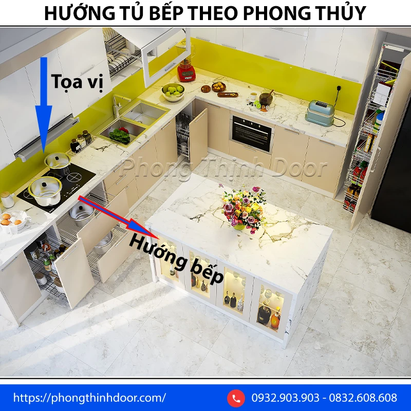 Hướng đặt bếp theo hướng nào? Theo tuổi hay theo hướng nhà