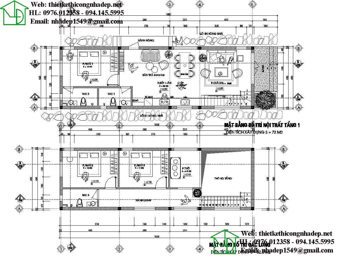 thiết kế nội thất nhà cấp 4 có gác lửng