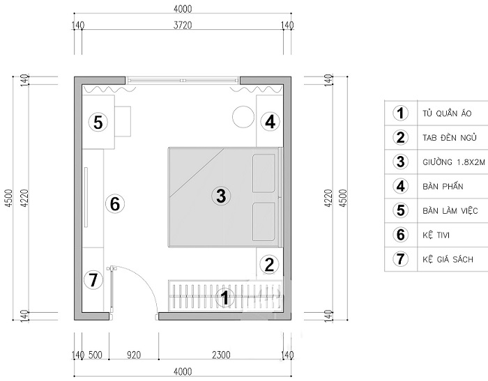 24 Mẫu thiết kế phòng ngủ 16m2 đẹp thi công giá xưởng