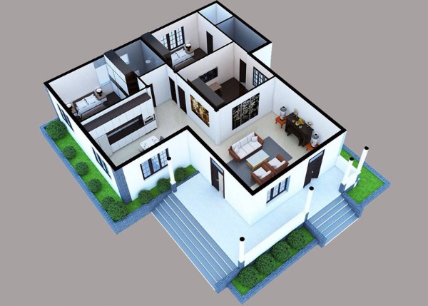 Thiết kế nhà 40m2 2 phòng ngủ đẹp và hiện đại, tiện nghi