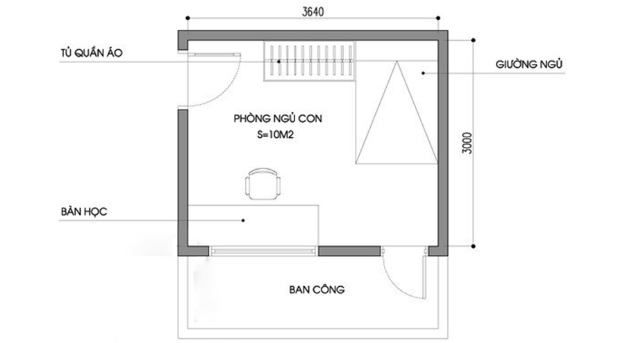 Bản vẽ, phương án và 20+ mẫu thiết kế phòng ngủ nhỏ 10m2 giá rẻ