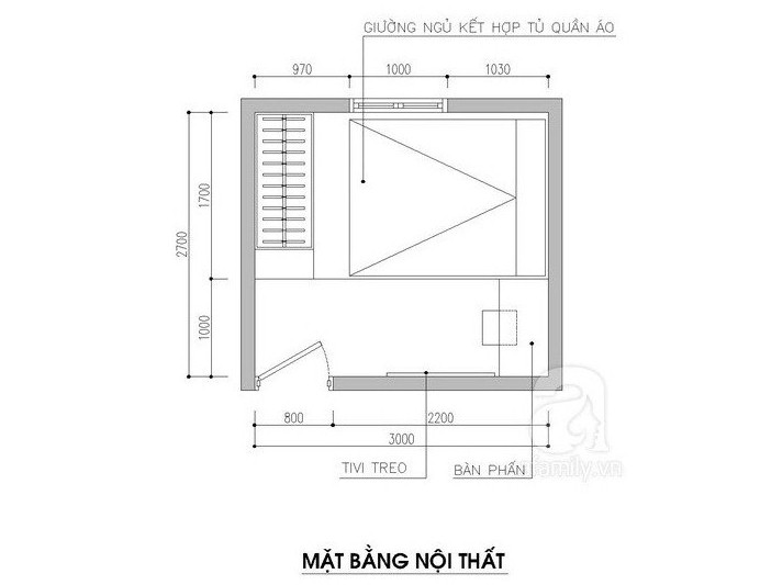 Mẫu thiết kế phòng ngủ vỏn vẹn 8m2 dành cho vợ chồng trẻ