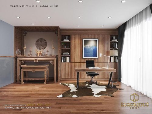 25 mẫu Phòng thờ kết hợp phòng đọc sách ấn tượng và hợp phong ...